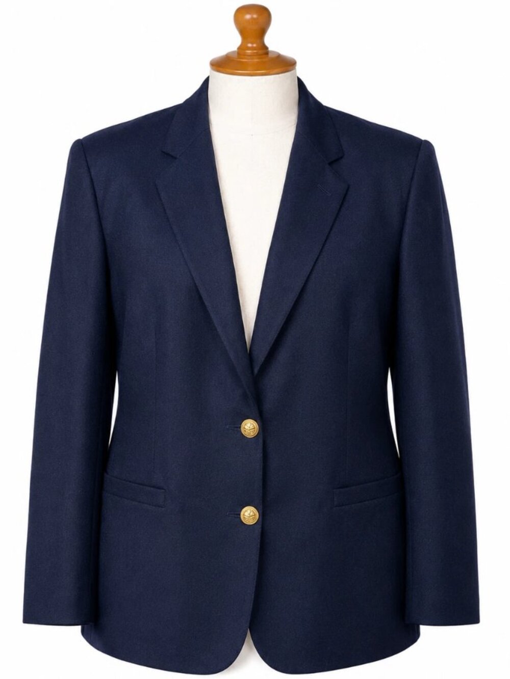 Vintage Hill & Archer Navy Blazer 40L Gold Crest Buttons Classic Menswear EUC